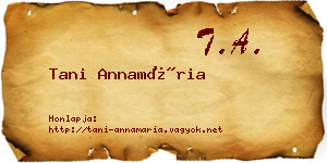 Tani Annamária névjegykártya